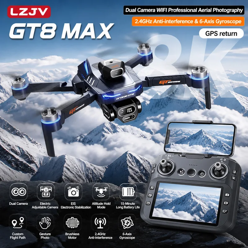 Drone Dobrável GT8 Max com Câm - Drone Surveying avaliação e preço