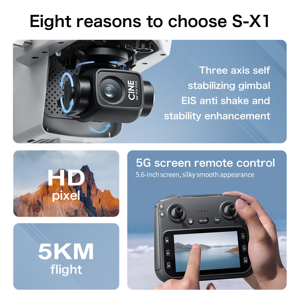 Drone Original S-X1 8K HD Prof - Drone Surveying avaliação e preço