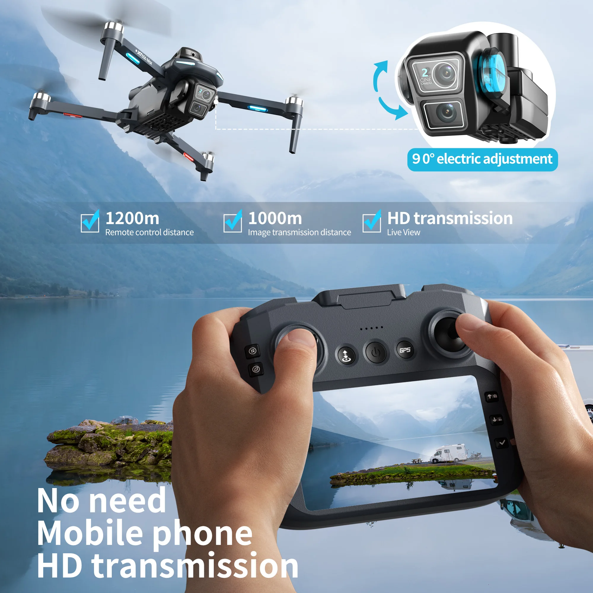 Drone Original XT606 MAX GPS H - Drone Surveying avaliação e preço